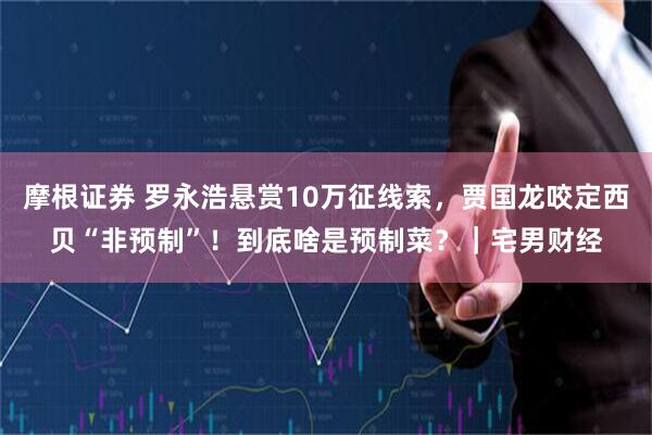 摩根证券 罗永浩悬赏10万征线索，贾国龙咬定西贝“非预制”！到底啥是预制菜？｜宅男财经