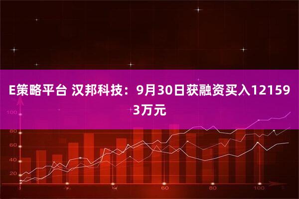 E策略平台 汉邦科技：9月30日获融资买入121593万元